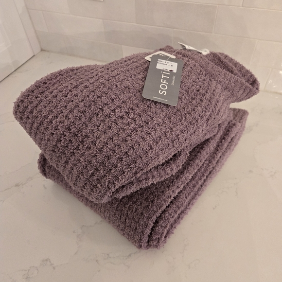 NWT Softies Waffle Marshmallow Boatneck Lounge Set Pajamas PJs Fleece Driftwood - Picture 4 of 7